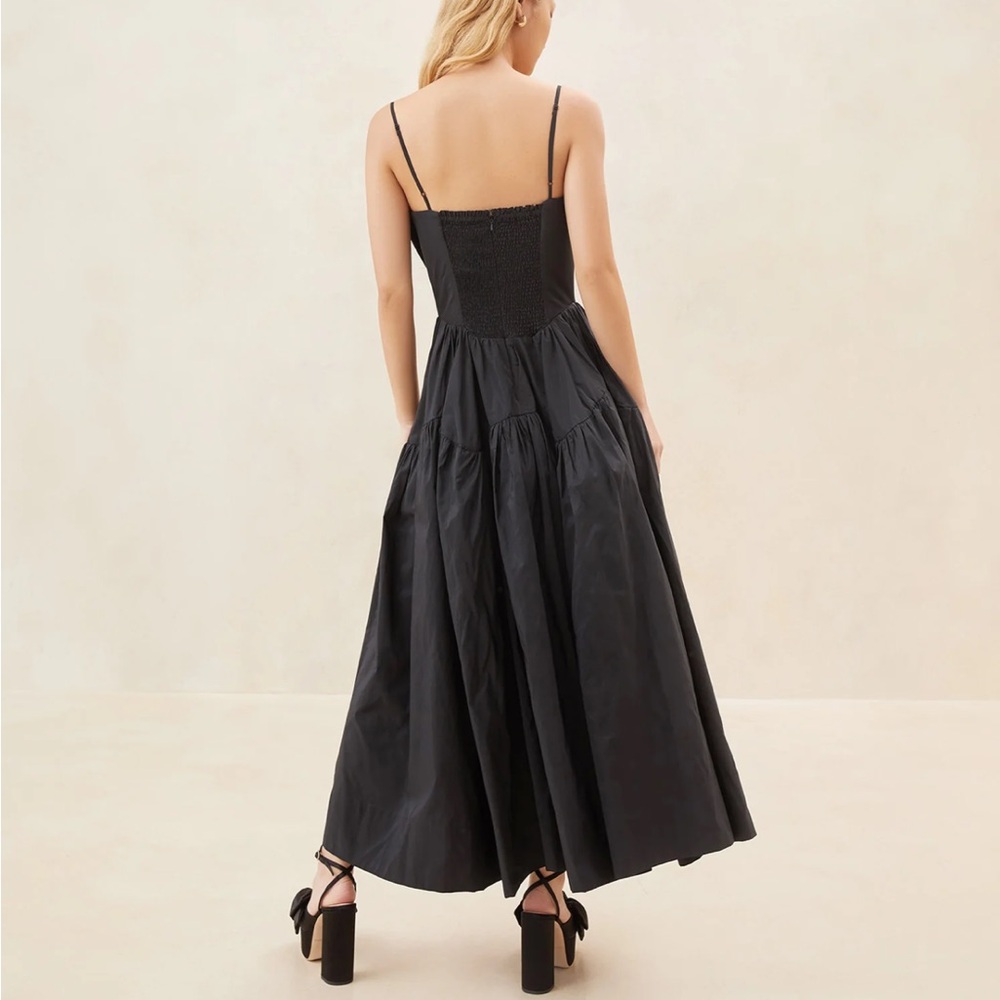 Josafina black bow midi dress